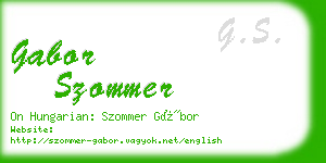 gabor szommer business card